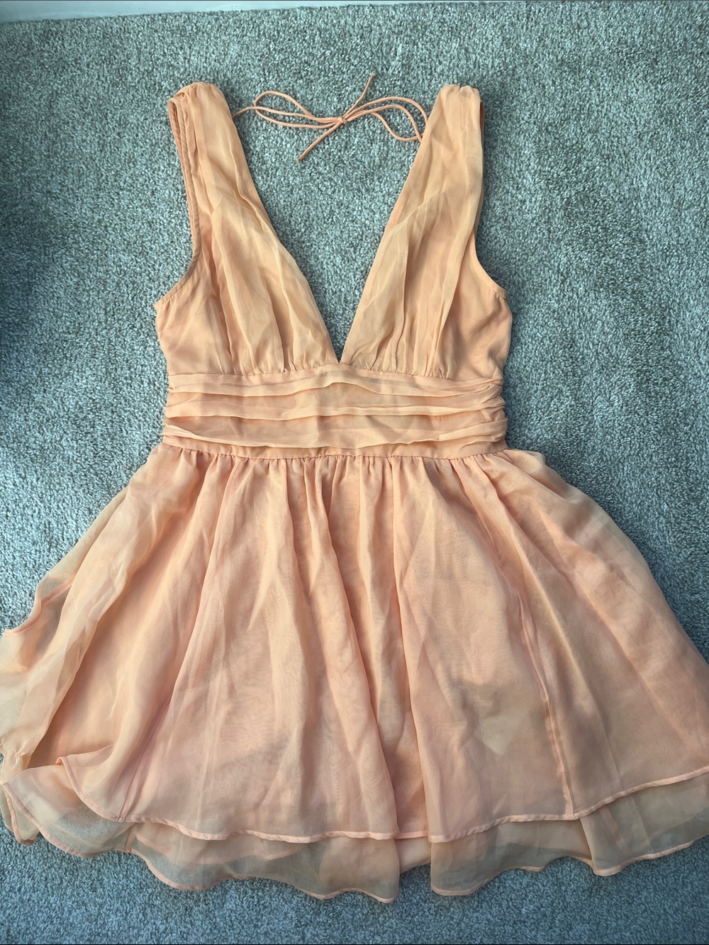 Abercrombie & Fitch Peach Layered Chiffon Mini Dress